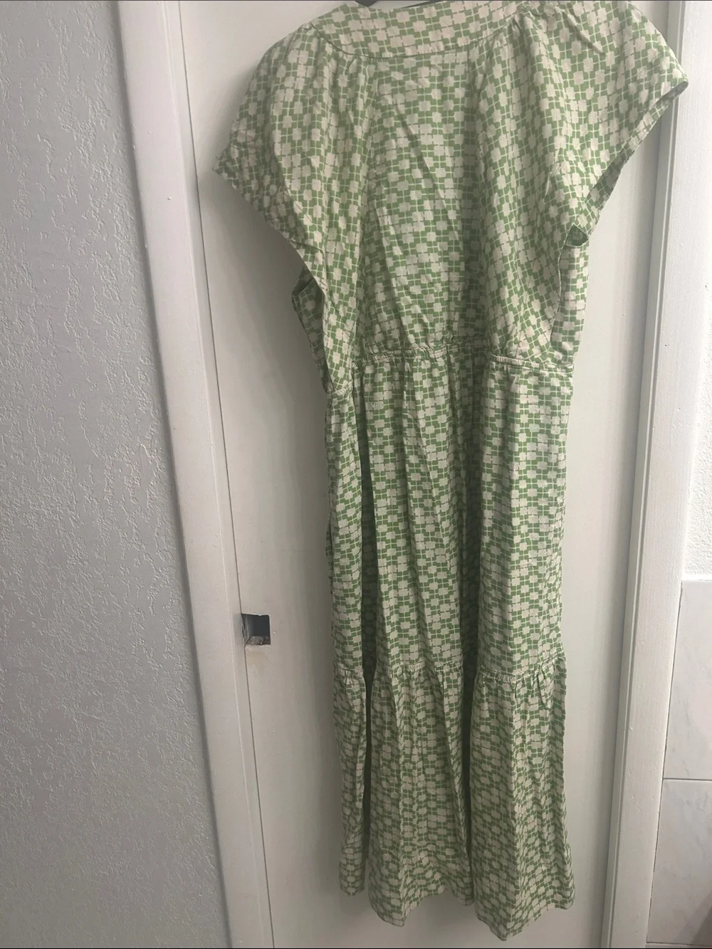 Anthropologie Green and White Floral Button-Front Maxi Dress - Picture 2 of 2